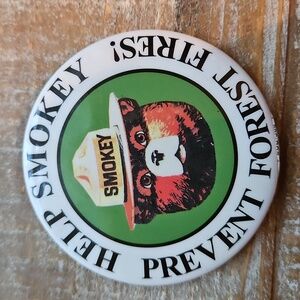 Vintage | Early 90s Smokey Bear Forest Fire Prevention Button
